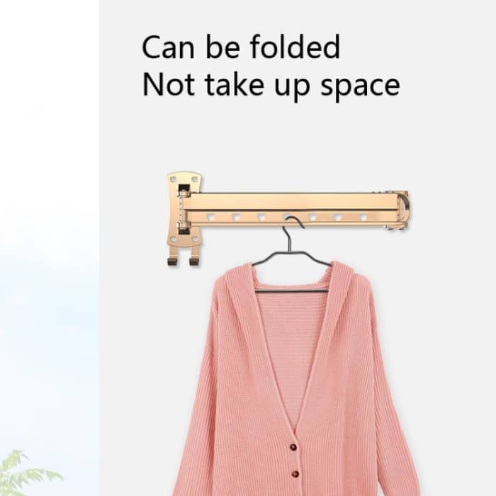 Kleiderständer, zusammenklappbarer Teleskop-Balkon-Wäscheständer, für den Innenbereich, wandmontierte Kleiderstange für den Haushalt, Golden Long (3 Sections), Silver Long (3 Sections), Black Long (3 Sections), Rose Gold Long (3 Sections)... – Bild 5