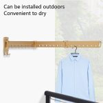 Kleiderständer, zusammenklappbarer Teleskop-Balkon-Wäscheständer, für den Innenbereich, wandmontierte Kleiderstange für den Haushalt, Golden Long (3 Sections), Silver Long (3 Sections), Black Long (3 Sections), Rose Gold Long (3 Sections)... – Bild 7