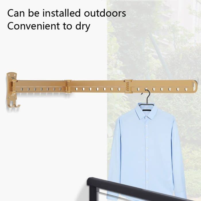 Kleiderständer, zusammenklappbarer Teleskop-Balkon-Wäscheständer, für den Innenbereich, wandmontierte Kleiderstange für den Haushalt, Golden Long (3 Sections), Silver Long (3 Sections), Black Long (3 Sections), Rose Gold Long (3 Sections)... – Bild 7