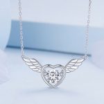 Sterling Silber S925 Vibrant Wings weißvergoldete Zirkon-Halskette – Bild 2