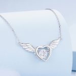 Sterling Silber S925 Vibrant Wings weißvergoldete Zirkon-Halskette – Bild 3