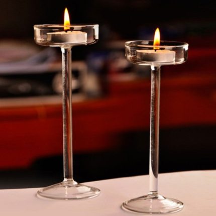 Glas-Kerzenständer, luxuriöser hoher Kerzenständer, romantische Dinner-Dekoration, 11.5cm, 16cm, 18.5cm