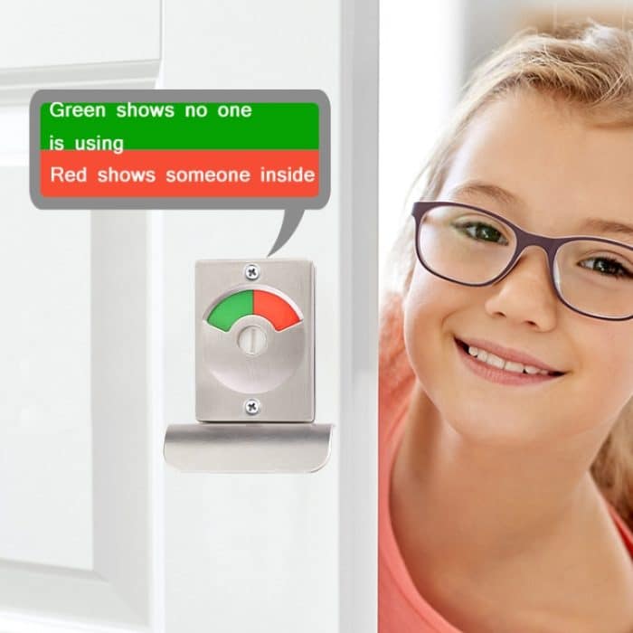 Toiletten-Türschloss mit rotem und grünem Display, öffentliche Toilette, Edelstahl-Bolzenschloss, Indicating lock With Handle – Bild 4