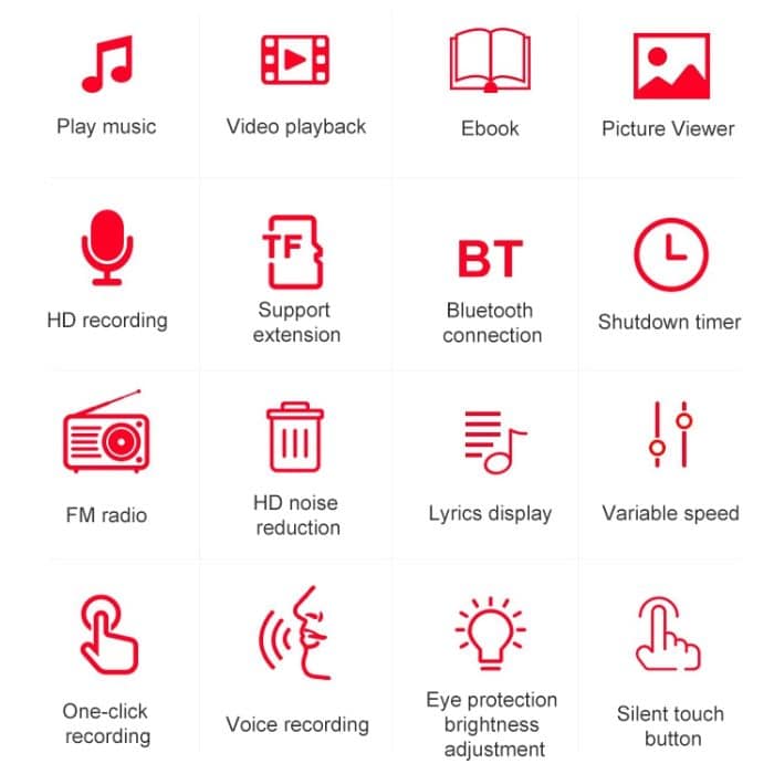 Tragbares Bluetooth-Touchscreen-MP3-Player-Recorder-E-Book, 4GB, 8GB, 16GB, 32GB – Bild 3
