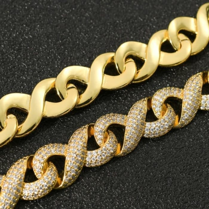 Große Hip-Hop-Halskette mit Mikroeinlagen aus Zirkon – Bild 4