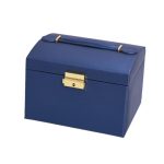 Dreischichtige Schubladen-Schmuckaufbewahrungsbox aus Leder mit Schloss – Bild 8