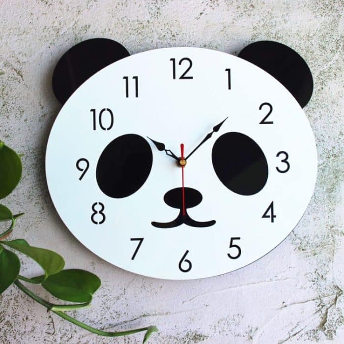 Cartoon Wanduhr Acryluhr Panda Simple Home Wanduhr – Bild 5