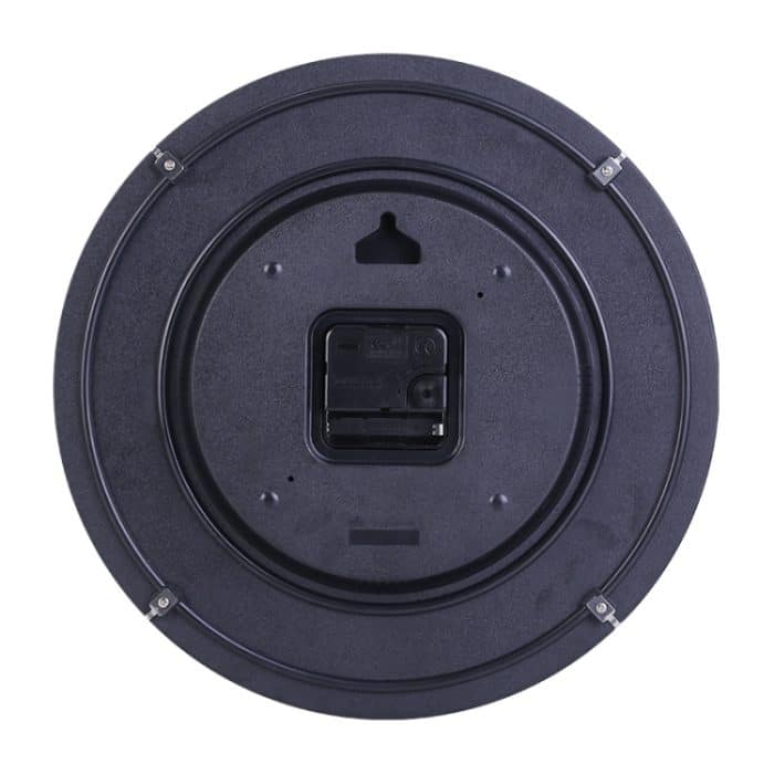 Einfache dreidimensionale digitale runde Wanduhr aus Holzmaserung im Retro-Stil – Bild 2