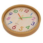 12 Zoll Wohnzimmer Kreative Farbe Holzmaserung Wanduhr Quarzuhr Klassenzimmer Kinder Persönlichkeit Wanduhr – Bild 3