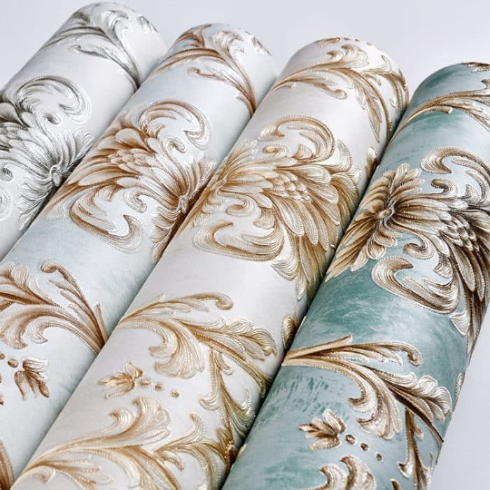 3D-Mustertapete Damaskus Selbstklebende Tapete Vliesgeprägtes tiefgeprägtes Hintergrundwandpapier, 0.53 x 3m – Bild 2