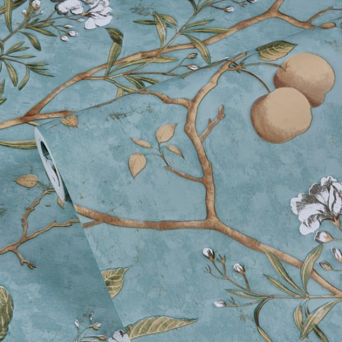 3D StereoRetro Selbstklebende Vliestapete Pastorale Blume Schlafzimmer Wohnzimmer TV Hintergrund Wandaufkleber, 0.53x5m – Bild 3