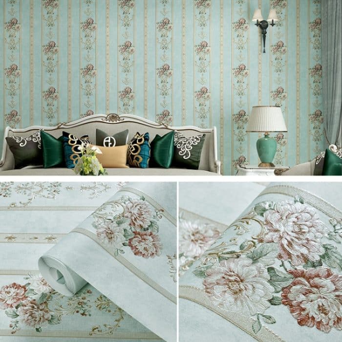 Moderne minimalistische 3D-Stereo-Blumen-selbstklebende Tapete, Schlafzimmer, Wohnzimmer, TV-Hintergrund, Wand, breite Streifen-Tapete, 0.53x3m – Bild 1