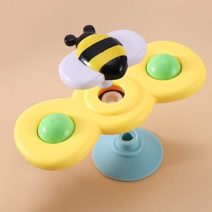 3-in-1-Fingerspitzen-Spinner-Babyrassel Dreifarbiger Insektensauger Drehen und drehen Sie lustiges Baby-Badespielzeug – Bild 3