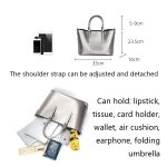 L5032 Große Kapazität Messenger Frauen Tasche Rindsleder Pendler Tote Schulter Tasche, Red Wine, Blue, Charcoal Black, Bronze, Silver – Bild 8