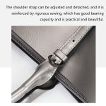 L5032 Große Kapazität Messenger Frauen Tasche Rindsleder Pendler Tote Schulter Tasche, Red Wine, Blue, Charcoal Black, Bronze, Silver – Bild 9