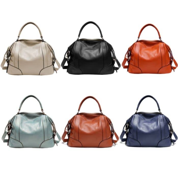 2P1006 Damen-Umhängetasche aus Leder mit einer Schulter, Royal Blue (S), Lake Blue  (S), Orange  (S), Beige  (S), Black (S), Brown  (S), Black (L), Lake Blue (L), Orange (L), Brown (L), Royal Blue (L) – Bild 9