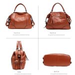 2P1006 Damen-Umhängetasche aus Leder mit einer Schulter, Royal Blue (S), Lake Blue  (S), Orange  (S), Beige  (S), Black (S), Brown  (S), Black (L), Lake Blue (L), Orange (L), Brown (L), Royal Blue (L) – Bild 3