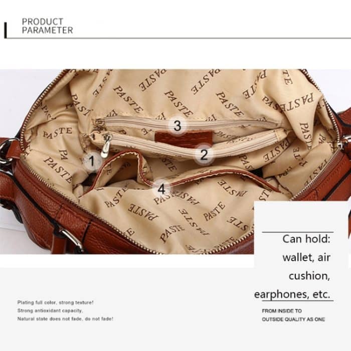 2P1006 Damen-Umhängetasche aus Leder mit einer Schulter, Royal Blue (S), Lake Blue  (S), Orange  (S), Beige  (S), Black (S), Brown  (S), Black (L), Lake Blue (L), Orange (L), Brown (L), Royal Blue (L) – Bild 5