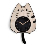 Holz Cartoon Uhren Home Decoration Wohnzimmer Katze Wagging Tail Swinging Wanduhr