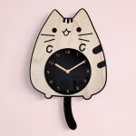 Holz Cartoon Uhren Home Decoration Wohnzimmer Katze Wagging Tail Swinging Wanduhr – Bild 2