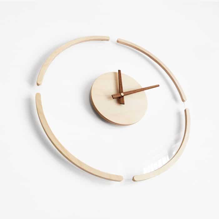 14 Zoll transparente schwimmende Wanduhr Holzuhren Home Living Room Wanddekoration – Bild 4