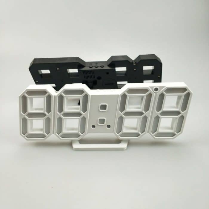 6609 3D-Stereo-LED-Wecker Wohnzimmer 3D-Wanduhr, White, Red, Green, Blue, Orange, Pink, Black Frame White Light, Black Frame Blue Light, Black Frame Orange Light, Black Frame Pink Light, Black Frame Green Light, Black Frame Red Light – Bild 2