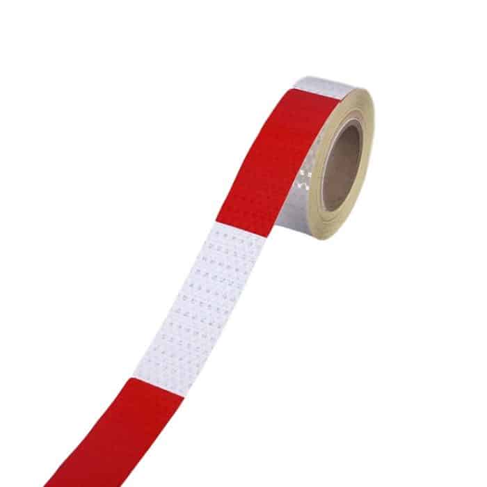 Rote und weiße Auto-Reflexfolie, jährliche Inspektion der Karosserieaufkleber, reflektierende Barlichter, A Roll, Single Chip (100 PCS) – Bild 4