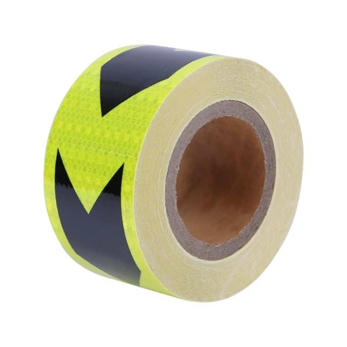 2 Stück fluoreszierender gelb-schwarzer Pfeil-LKW-Schild-Aufkleber, Korridor, reflektierende Bodenaufkleber, 5cm x 20m, 7.5cm x 20m – Bild 3
