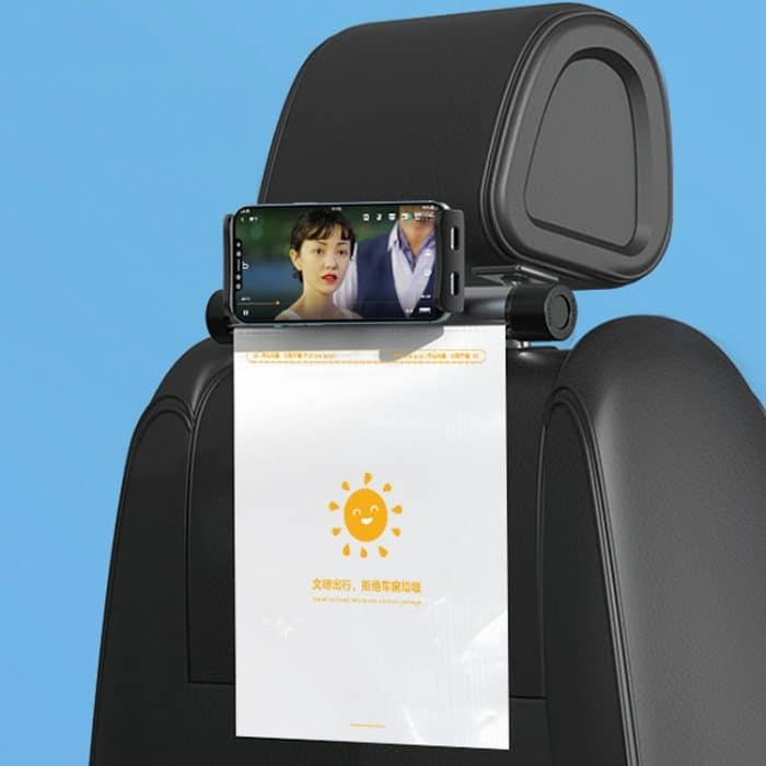 Auto-Aufbewahrung, Müllsack-Halterung, Auto-Handy-Tablet-Rückkissenhalter, With Phone Holder Gray, With Phone Holder Black – Bild 8