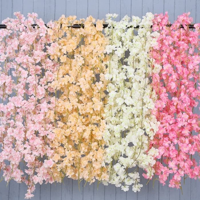 2 Stück Simulation Sakura Rattan Kunststoff dekorative Blumenrebe, 135 Flowers Champagne, 135 Flowers Light Pink, 135 Flowers Deep Pink, 135 Flowers White, 256 Flowers Light Pink, 256 Flowers Deep Pink, 256 Flowers White – Bild 7