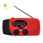 HRD-902 Multifunktionale Handkurbel Solar Power LED Taschenlampe Notfallalarm FM Radio