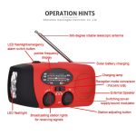 HRD-902 Multifunktionale Handkurbel Solar Power LED Taschenlampe Notfallalarm FM Radio – Bild 5