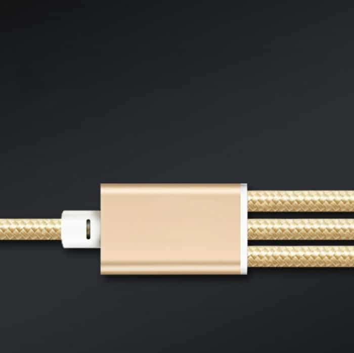 5 Stück 2A 3-in-1-USB-auf-USB-C/Typ-C + 8-poliges + Micro-USB-geflochtenes Datenkabel – Bild 4