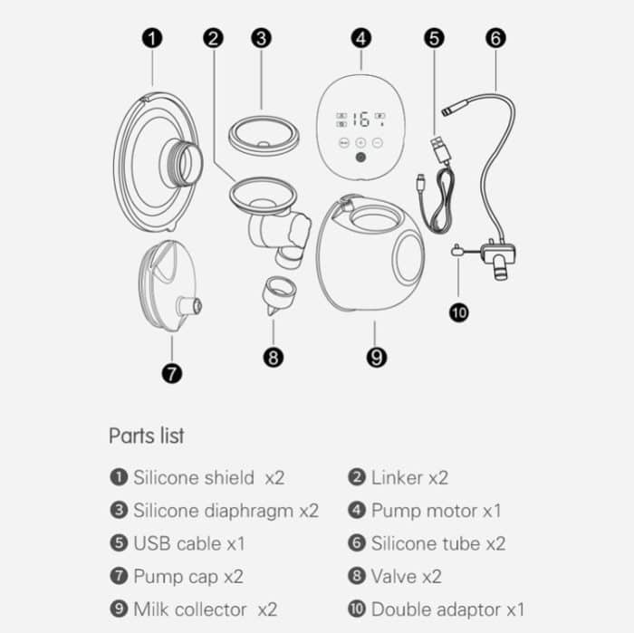 Tragbare automatische Milchpumpenmassage, freihändig, unsichtbar, kabellos, große Saugmilchpumpe, S4DW - English, S9 - English - Gray, S9 - English - Pink, S9 - English - Green, S10 - English - Gray, S10 - English - White Blue, S12 - English - White... – Bild 8