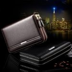 LEINASEN A80 Multi-Card Herren-Handtasche, doppelter Reißverschluss, große Kapazität – Bild 2