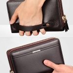 LEINASEN A80 Multi-Card Herren-Handtasche, doppelter Reißverschluss, große Kapazität – Bild 5
