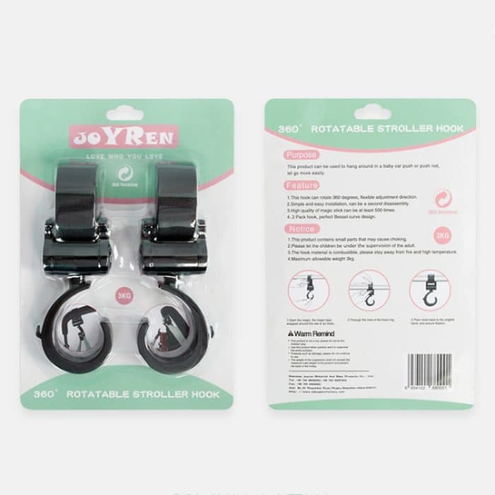 JOYREN 2 Sets Kinderwagen rutschfeste und langlebige Haken, 2 Sets Stroller Hook – Bild 7