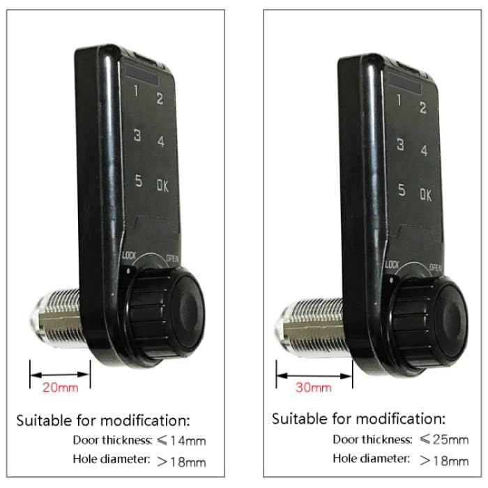 Stahlschrank mit offenem Loch, Aktenschrank, elektronisches Schloss, Schublade, Briefkasten, Turnhalle, Schranktür, Passwortschloss, 20mm, 30mm – Bild 2