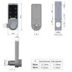Stahlschrank mit offenem Loch, Aktenschrank, elektronisches Schloss, Schublade, Briefkasten, Turnhalle, Schranktür, Passwortschloss, 20mm, 30mm – Bild 3