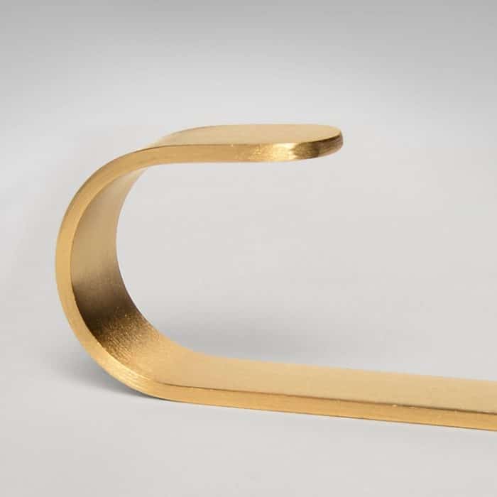 4 Stück Messing goldfarben gebürsteter Haken stanzfreier Metall-Aufhängehaken, Spezifikation:, Small, Large – Bild 5