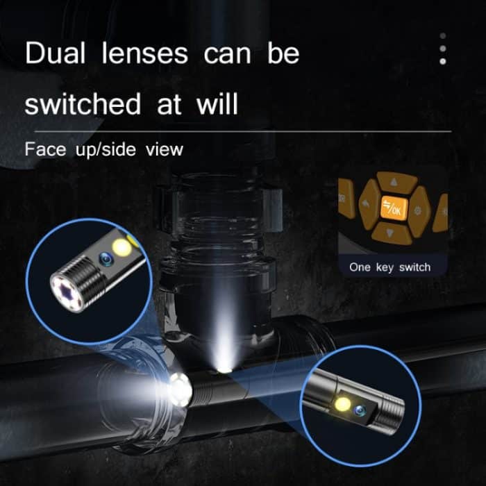 Industrielles Dual-Lens-Endoskop HD-Handbildschirm-Rohr-Auto-Inspektionswerkzeug, Line Length 1m, Line Length 5m, Line Length 10m – Bild 3