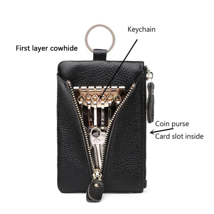 Herren Leder Multifunktionale Geldbörse Haushalt Schlüsselkartenetui mit großer Kapazität – Bild 5