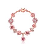 SL122 Damen-Accessoire-Armband aus Roségold mit Perlen, Größe: