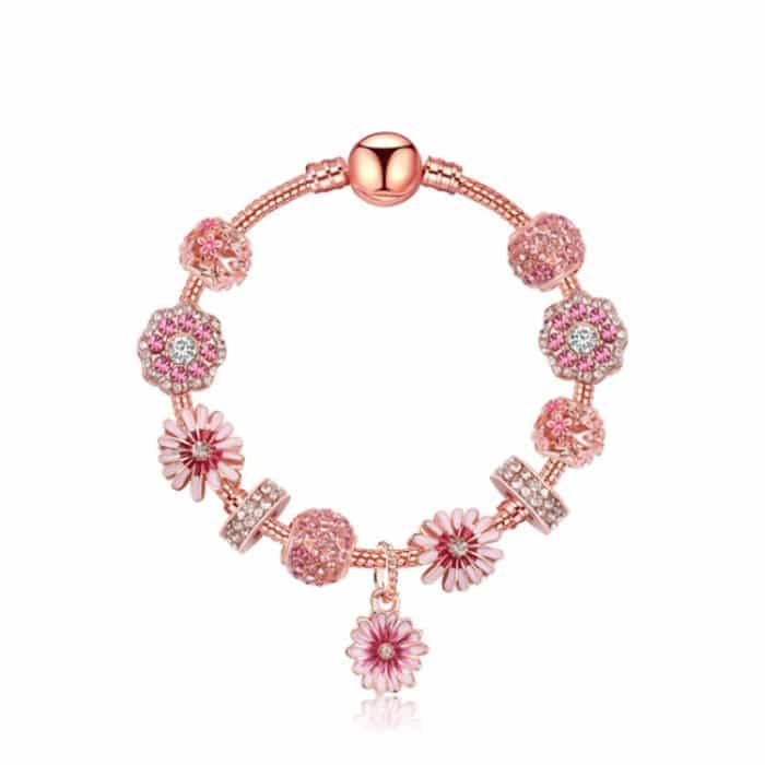 SL122 Damen-Accessoire-Armband aus Roségold mit Perlen, Größe: – Bild 1