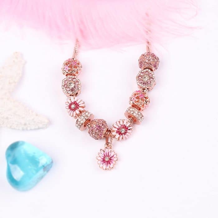 SL122 Damen-Accessoire-Armband aus Roségold mit Perlen, Größe: – Bild 6