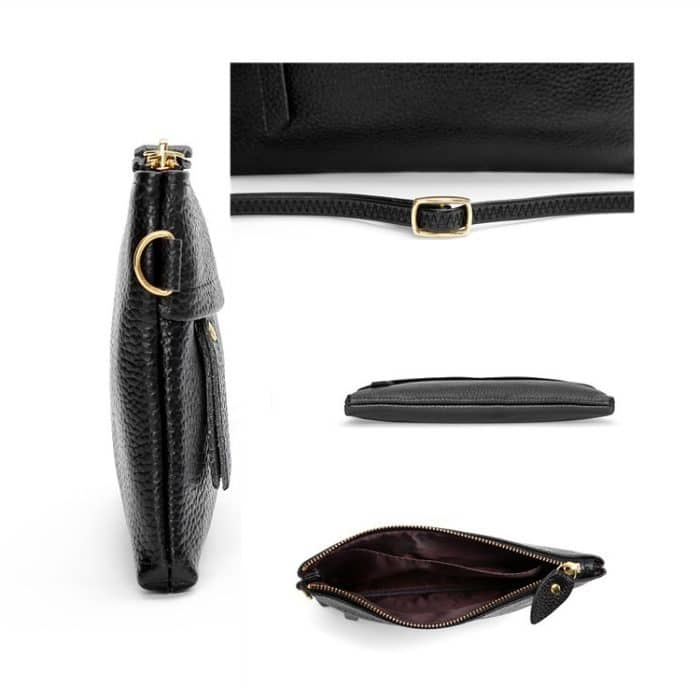 Diagonale One-Shoulder-Handy-Geldbörse für Damen, Red, Navy Blue, Black, Ink, Lake Blue, Khaki, Jujube Red, Orange, Brown – Bild 2