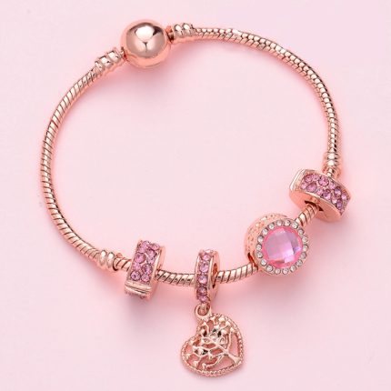 Damen-Armband aus Roségold mit Perlen