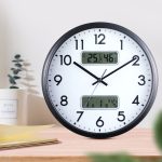 13-Zoll-Dual-Screen-LED-Display-Wanduhr Wohnzimmertemperatur- und Luftfeuchtigkeitskalender Multifunktionsuhr, Dual-screen LED Display Wall Clock – Bild 2