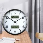 13-Zoll-Dual-Screen-LED-Display-Wanduhr Wohnzimmertemperatur- und Luftfeuchtigkeitskalender Multifunktionsuhr, Dual-screen LED Display Wall Clock – Bild 6