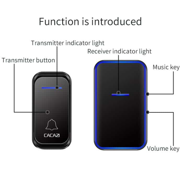 CACAZI Home Smart Digitale Drahtlose Türklingel Fernbedienung Elektronische Türklingel Ältere Pager, US Plug, EU Plug – Bild 4